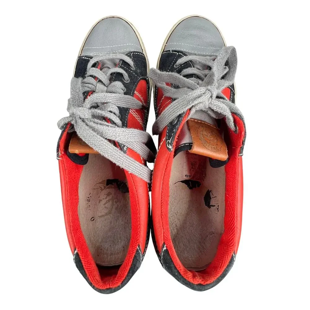 Diesel Men’s D String Grey Red Low Lace Up Sneakers Size US 9